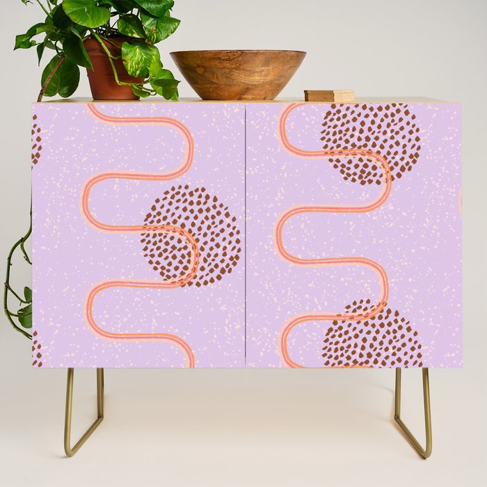 Abstract Fields in Lavender & Brown Credenza Gallery Image 1