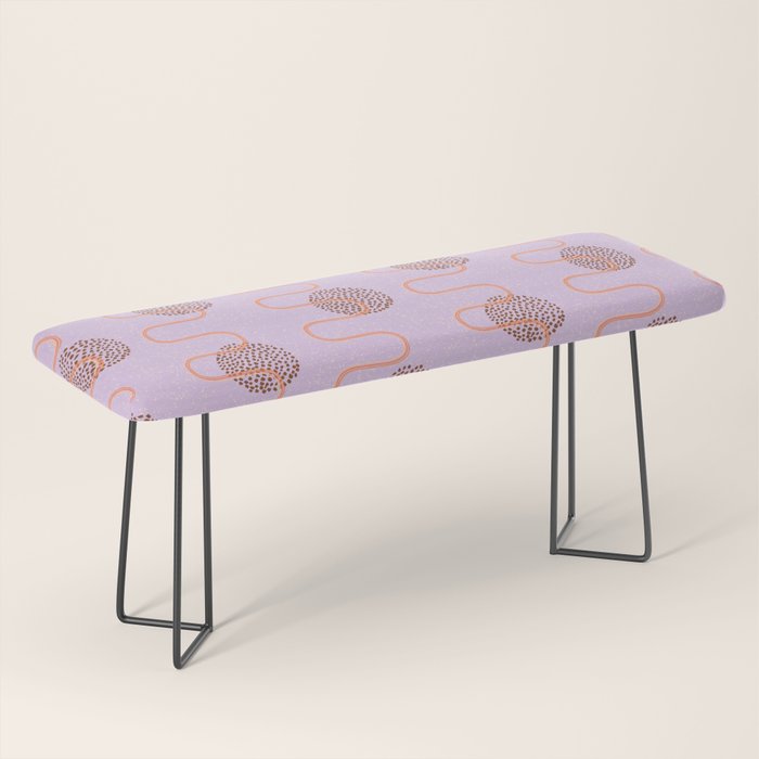 Abstract Fields in Lavender & Brown Bench Gallery Image 1