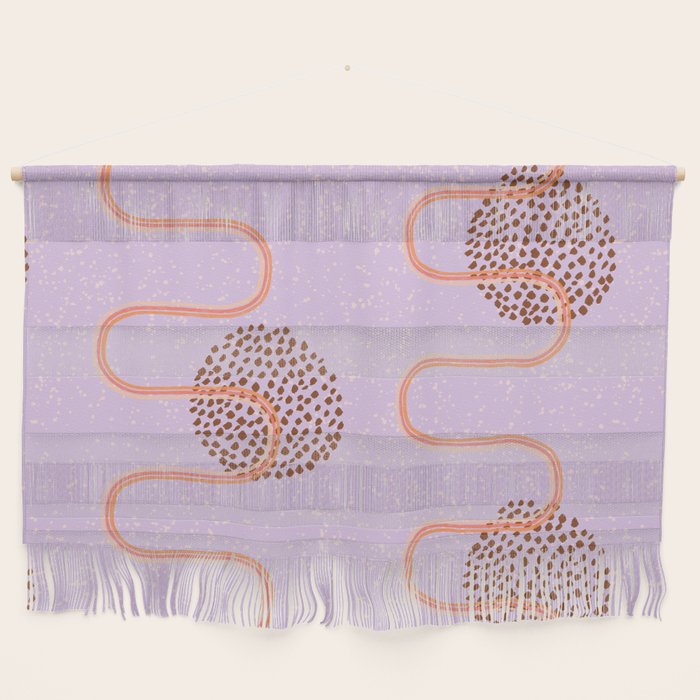 Abstract Fields in Lavender & Brown Wall Hanging Gallery Image 1