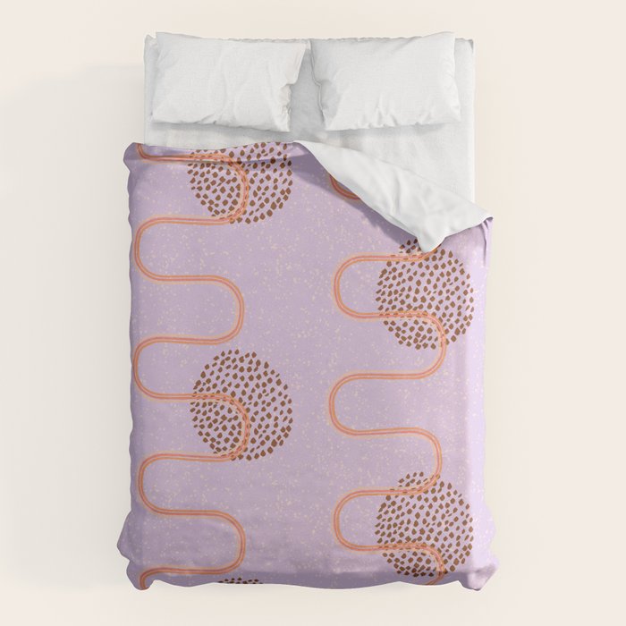 Abstract Fields in Lavender & Brown Duvet Cover Gallery Image 6