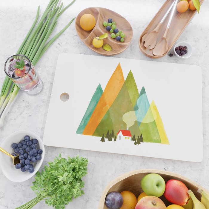House at the foot of the mountains Cutting Board Gallery Image 2