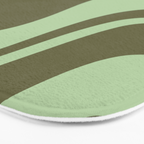Retro Liquid Swirl Contemporary Abstract Pattern 2 in Olive Celadon Sage Green Bath Mat Gallery Image 3