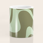 Retro Liquid Swirl Contemporary Abstract Pattern 2 in Olive Celadon Sage Green Coffee Mug Gallery Image 4
