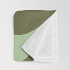 Retro Liquid Swirl Contemporary Abstract Pattern 2 in Olive Celadon Sage Green Throw Blanket Gallery Image 3