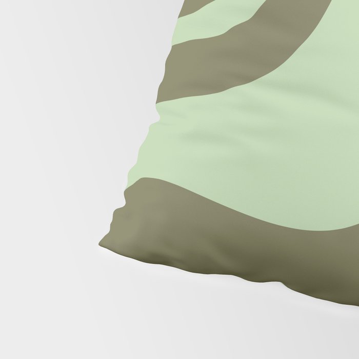Retro Liquid Swirl Contemporary Abstract Pattern 2 in Olive Celadon Sage Green Pillow Sham Gallery Image 4