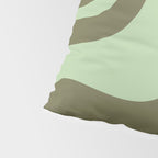 Retro Liquid Swirl Contemporary Abstract Pattern 2 in Olive Celadon Sage Green Pillow Sham Gallery Image 4