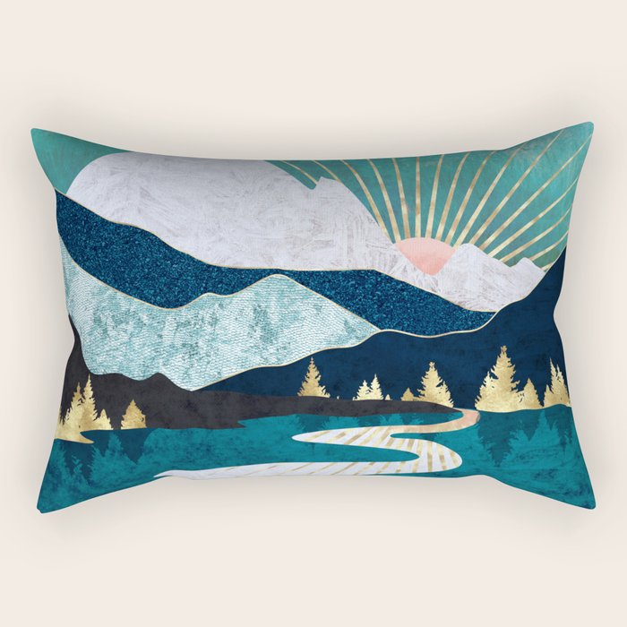 Winter River Rectangular Pillow Gallery Image 2
