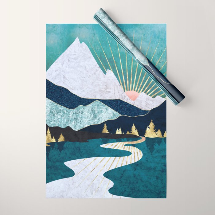 Winter River Wrapping Paper Gallery Image 1