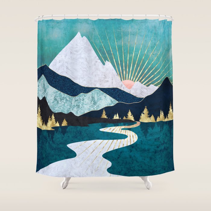 Winter River Shower Curtain Gallery Image 1