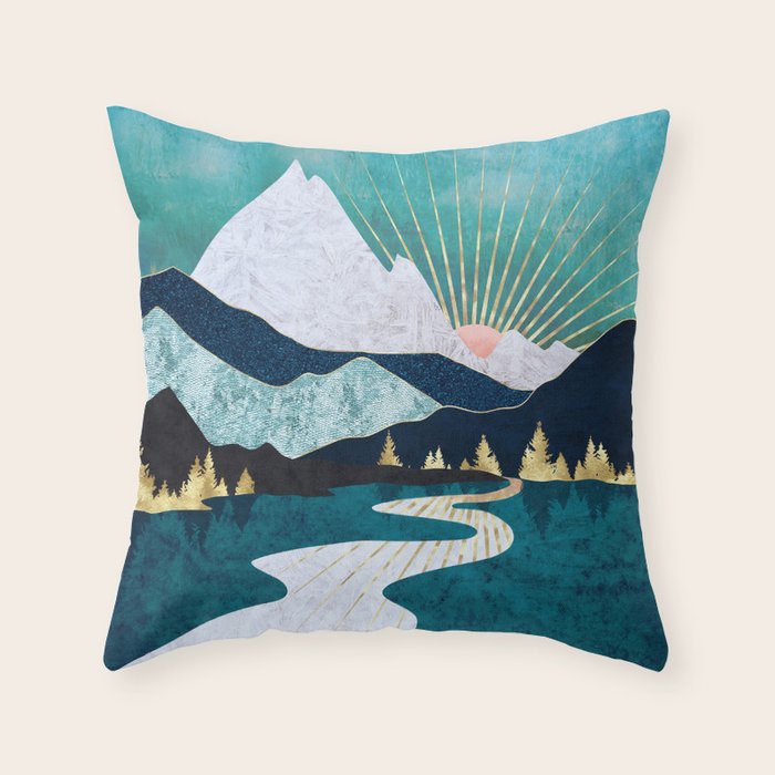 Winter River Throw Pillow Gallery Image 1