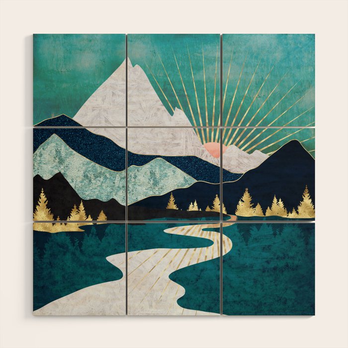 Winter River Wood Wall Art Gallery Image 1