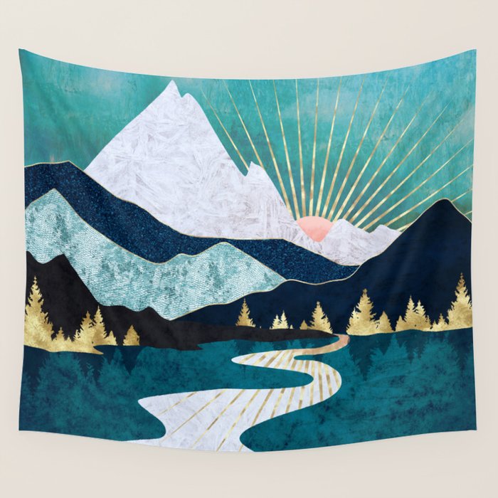 Winter River Wall Tapestry Gallery Image 4