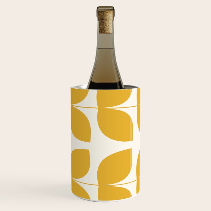 Mid Century Modern Leaves Yellow #society6 #buyart  Wine Chiller Gallery Image 2
