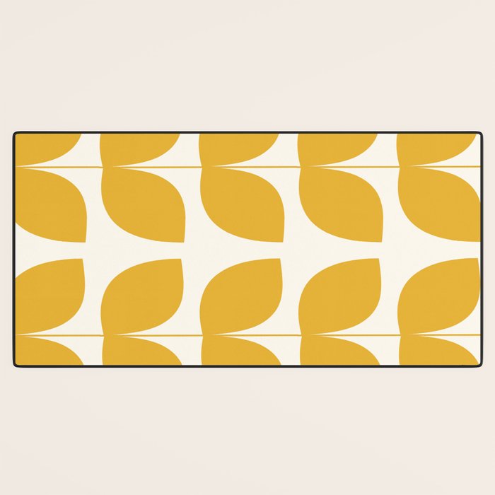 Mid Century Modern Leaves Yellow #society6 #buyart  Desk Mat Gallery Image 3