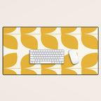 Mid Century Modern Leaves Yellow #society6 #buyart  Desk Mat Gallery Image 1