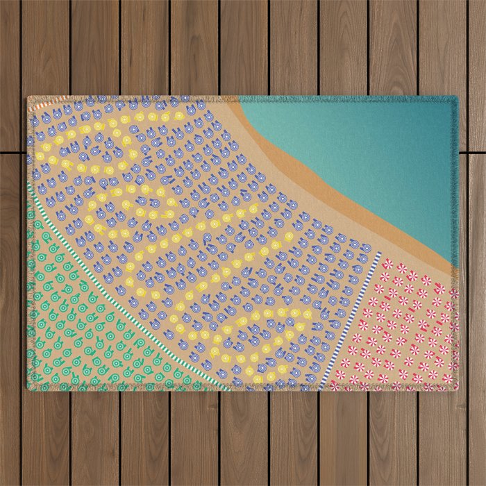 Bella / Beautiful Italy Beach Umbrellas - Aerial Italian Outdoor Rug Gallery Image 1
