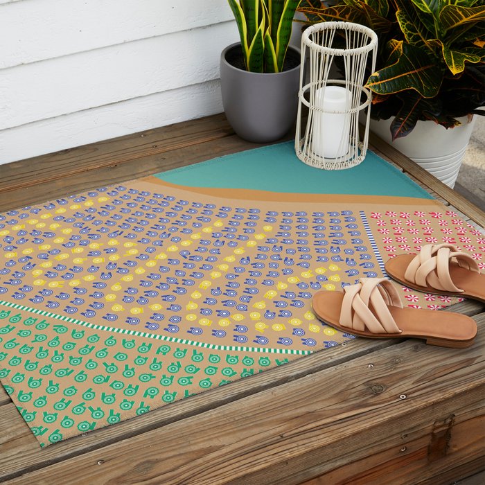 Bella / Beautiful Italy Beach Umbrellas - Aerial Italian Outdoor Rug Gallery Image 2