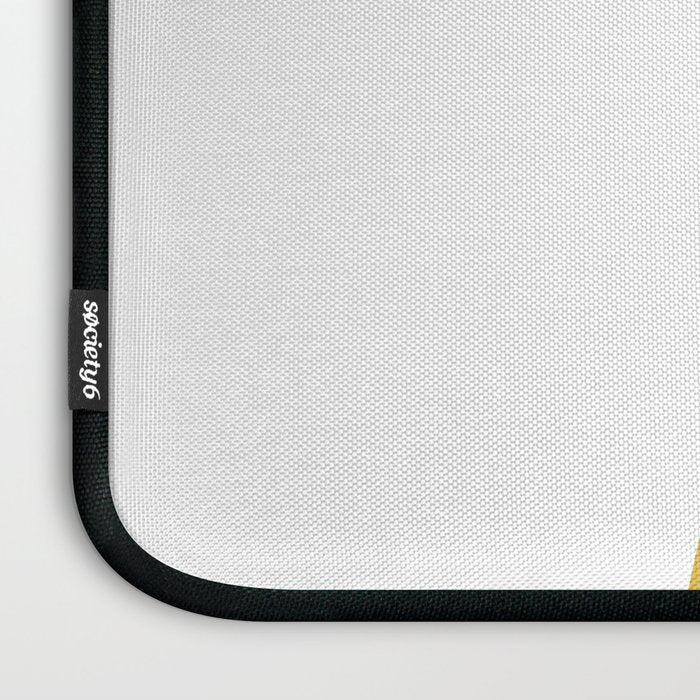 Minimalist Abstract Geometric in Mustard Yellow, Navy Blue, and White Laptop Sleeve Gallery Image 3