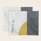 Minimalist Abstract Geometric in Mustard Yellow, Navy Blue, and White Placemat Gallery Image 1