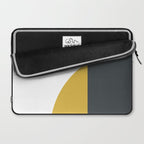 Minimalist Abstract Geometric in Mustard Yellow, Navy Blue, and White Laptop Sleeve Gallery Image 2