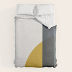 Minimalist Abstract Geometric in Mustard Yellow, Navy Blue, and White Duvet Cover Gallery Image 6