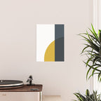 Minimalist Abstract Geometric in Mustard Yellow, Navy Blue, and White Poster Gallery Image 2