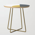 Minimalist Abstract Geometric in Mustard Yellow, Navy Blue, and White Side Table Gallery Image 1