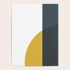 Minimalist Abstract Geometric in Mustard Yellow, Navy Blue, and White Poster Gallery Image 4