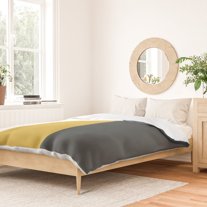 Minimalist Abstract Geometric in Mustard Yellow, Navy Blue, and White Duvet Cover Gallery Image 2