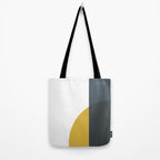 Minimalist Abstract Geometric in Mustard Yellow, Navy Blue, and White Tote Bag Gallery Image 2