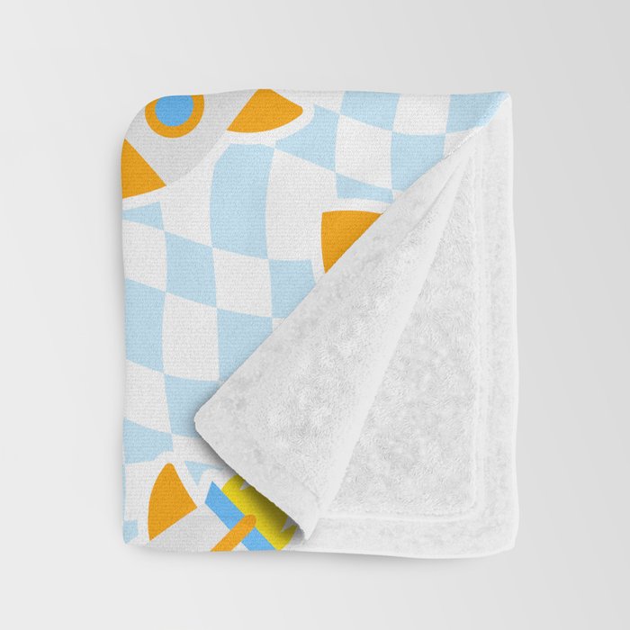 Space rocket cartoon checkered pattern Throw Blanket Gallery Image 3