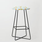 Space rocket cartoon checkered pattern Stool Gallery Image 1