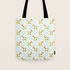Space rocket cartoon checkered pattern Tote Bag Gallery Image 1