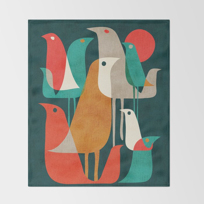Flock of Birds Throw Blanket Gallery Image 2