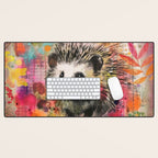 Colorful Hedgehoog Garden Indian Summer Flora And Wildlife Desk Mat Gallery Image 1