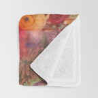 Colorful Hedgehoog Garden Indian Summer Flora And Wildlife Throw Blanket Gallery Image 3