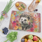 Colorful Hedgehoog Garden Indian Summer Flora And Wildlife Cutting Board Gallery Image 2