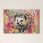 Colorful Hedgehoog Garden Indian Summer Flora And Wildlife Welcome Mat Gallery Image 1