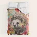 Colorful Hedgehoog Garden Indian Summer Flora And Wildlife Comforter Gallery Image 6