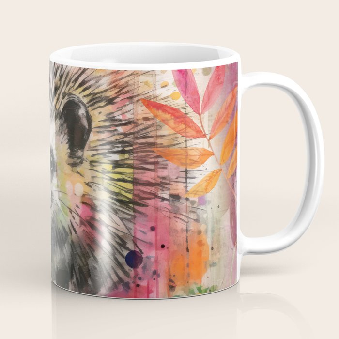 Colorful Hedgehoog Garden Indian Summer Flora And Wildlife Coffee Mug Gallery Image 1