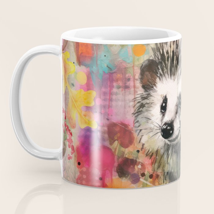 Colorful Hedgehoog Garden Indian Summer Flora And Wildlife Coffee Mug Gallery Image 3