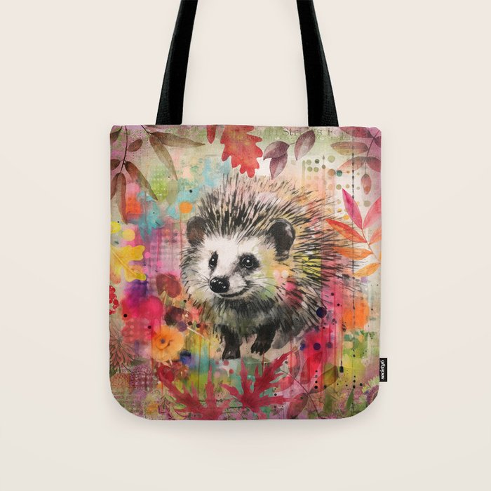 Colorful Hedgehoog Garden Indian Summer Flora And Wildlife Tote Bag Gallery Image 1