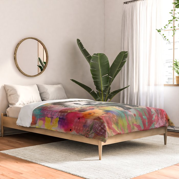 Colorful Hedgehoog Garden Indian Summer Flora And Wildlife Comforter Gallery Image 2