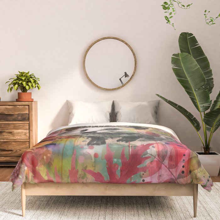 Colorful Hedgehoog Garden Indian Summer Flora And Wildlife Comforter Gallery Image 3