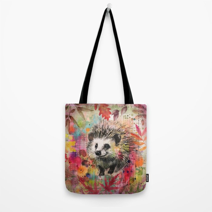 Colorful Hedgehoog Garden Indian Summer Flora And Wildlife Tote Bag Gallery Image 2