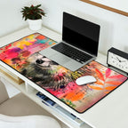 Colorful Hedgehoog Garden Indian Summer Flora And Wildlife Desk Mat Gallery Image 2
