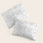 Vintage Handwriting Black And White Nostalgic Texture Pillow Sham Gallery Image 3