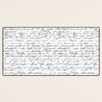Vintage Handwriting Black And White Nostalgic Texture Desk Mat Gallery Image 3