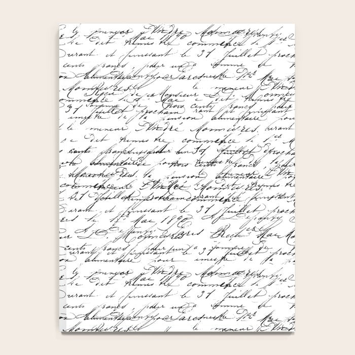 Vintage Handwriting Black And White Nostalgic Texture Notebook Gallery Image 4