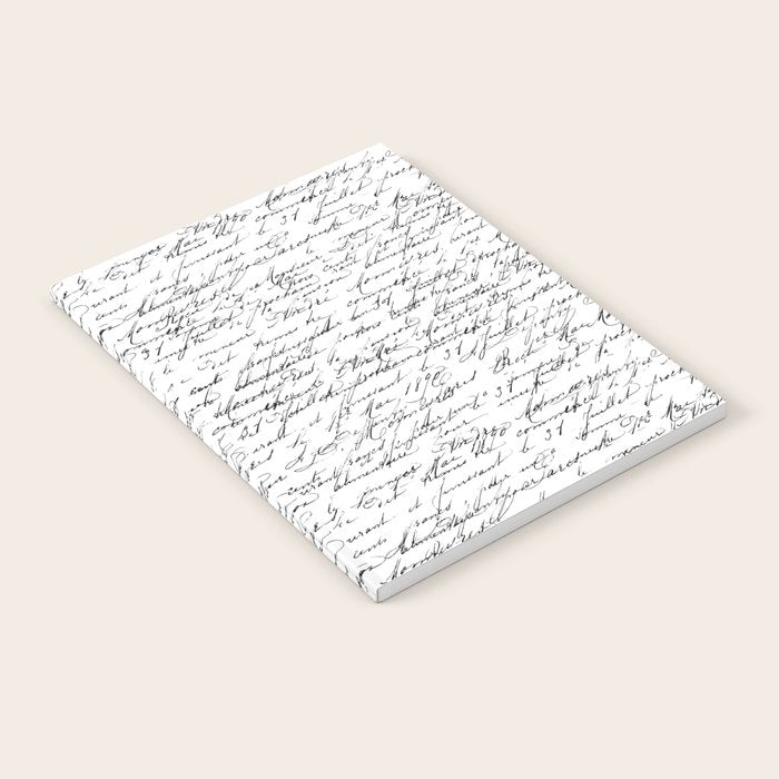Vintage Handwriting Black And White Nostalgic Texture Notebook Gallery Image 2